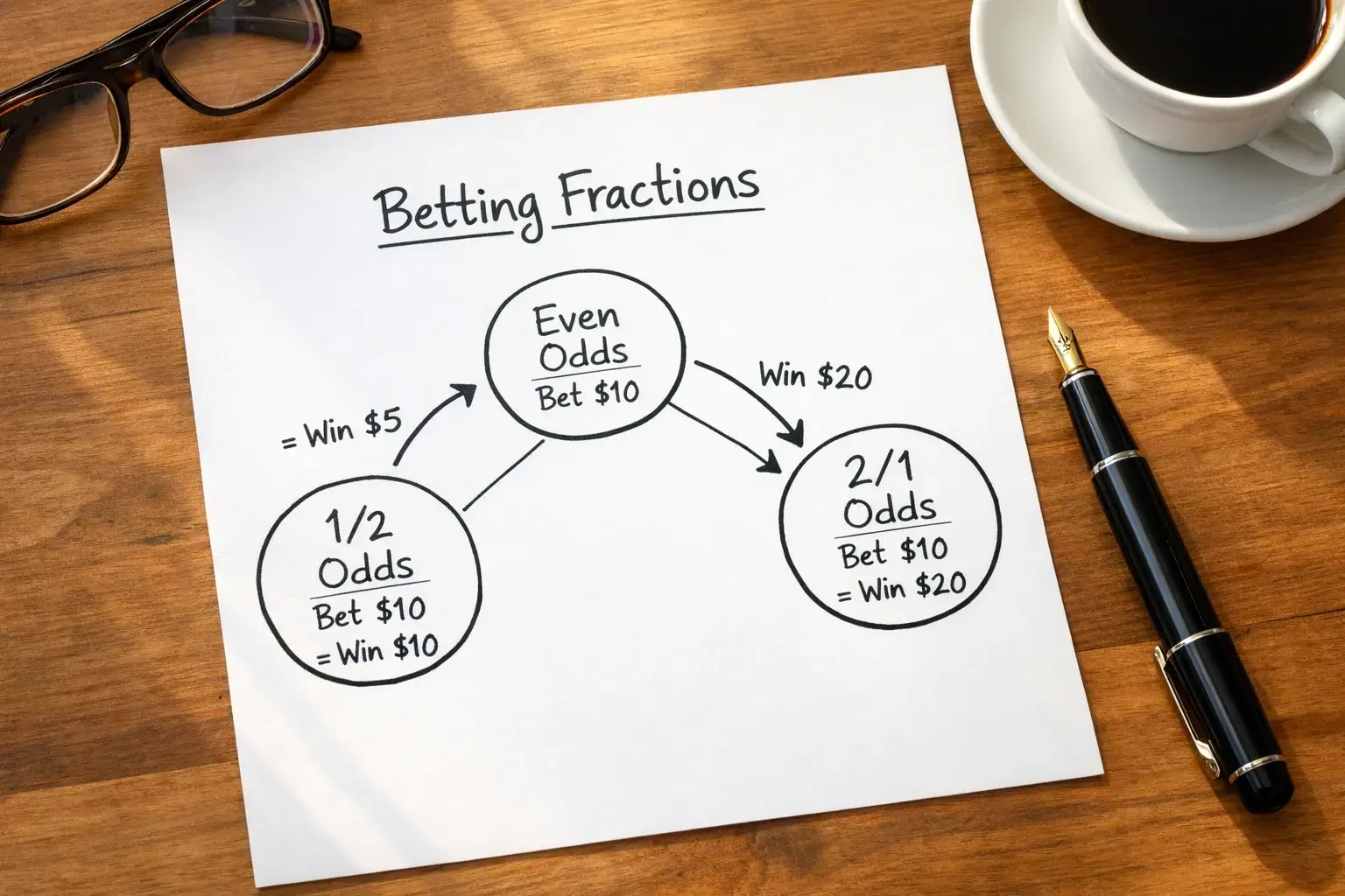 Diagrama visual explicando fracciones de gol en hándicap asiático