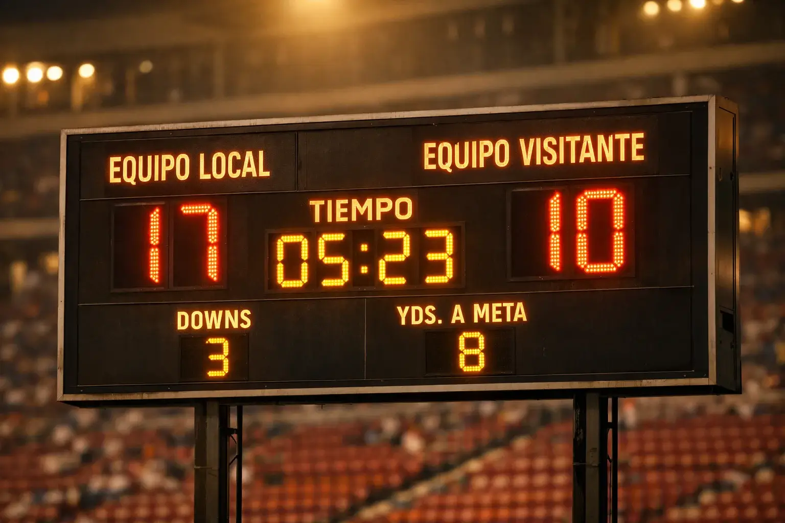 Marcador de partido de fútbol mostrando resultado con hándicap europeo